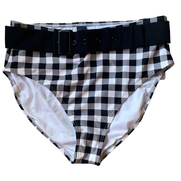 Gabifresh x Swimsuits for All Black White Gingham Belted Swim Bottom NWT Size 16 - Picture 6 of 6